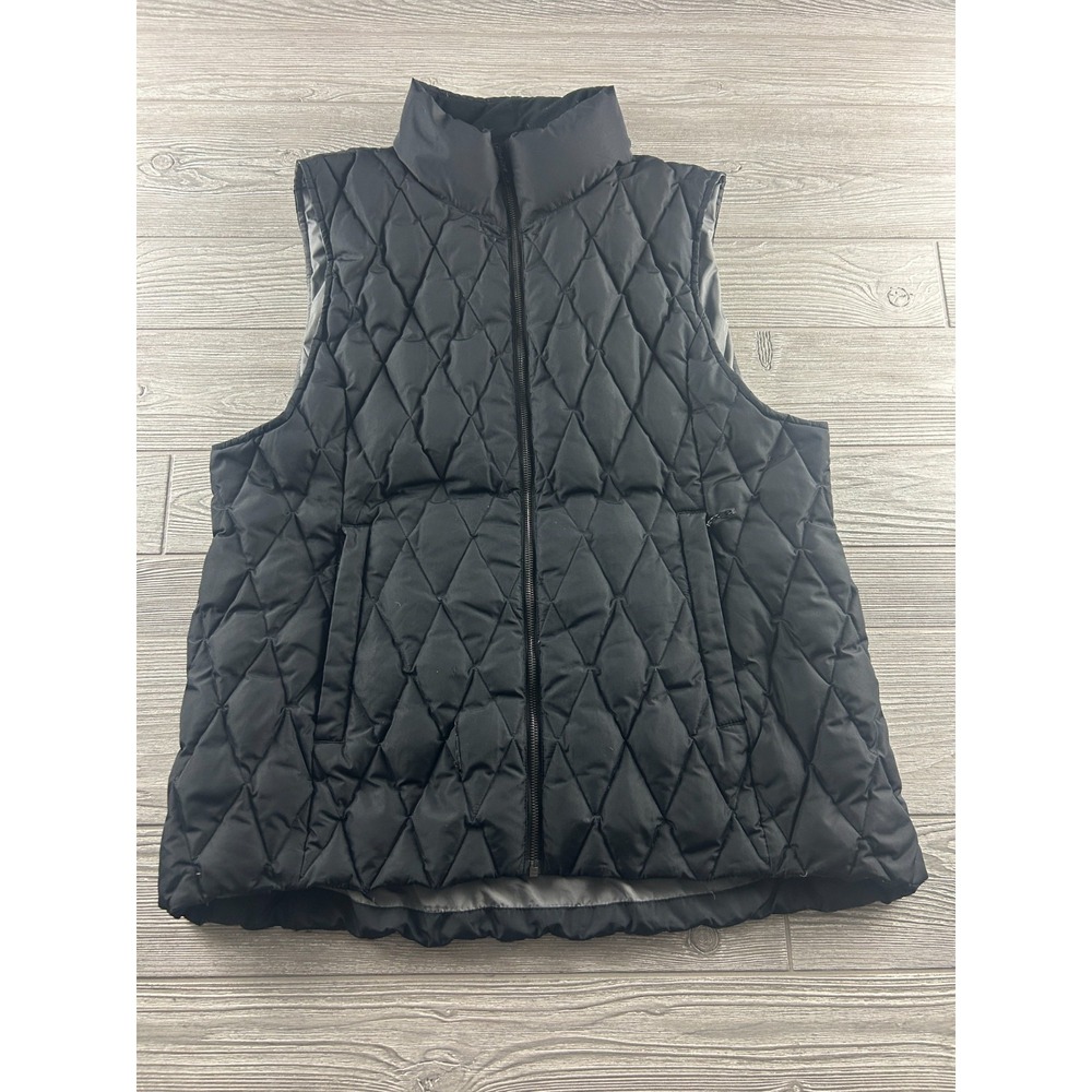 Moosejaw Puffer Vest Womens 2XL Black Duck Down Insulator Full Zip Quilted